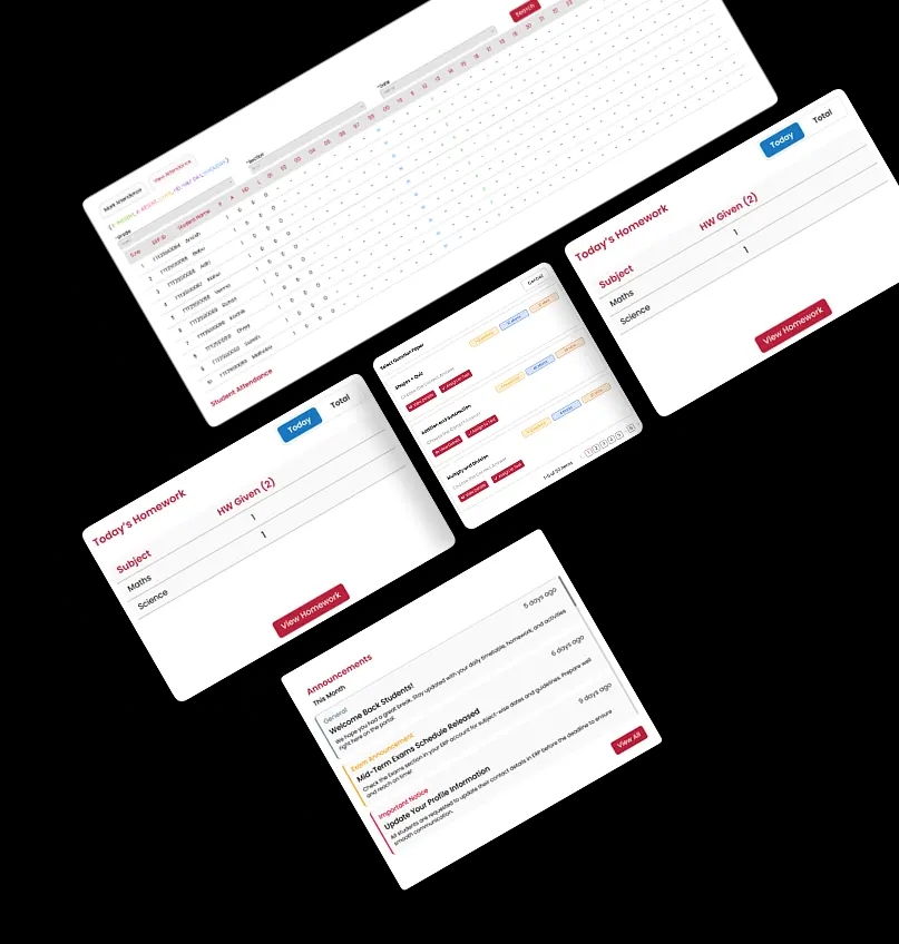 School management system dashboard